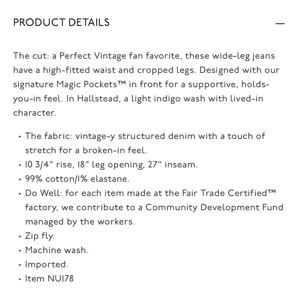 Madewell The Perfect Vintage Wide-Leg Crop Jean in Hallstead Wash - Picture 2 of 9